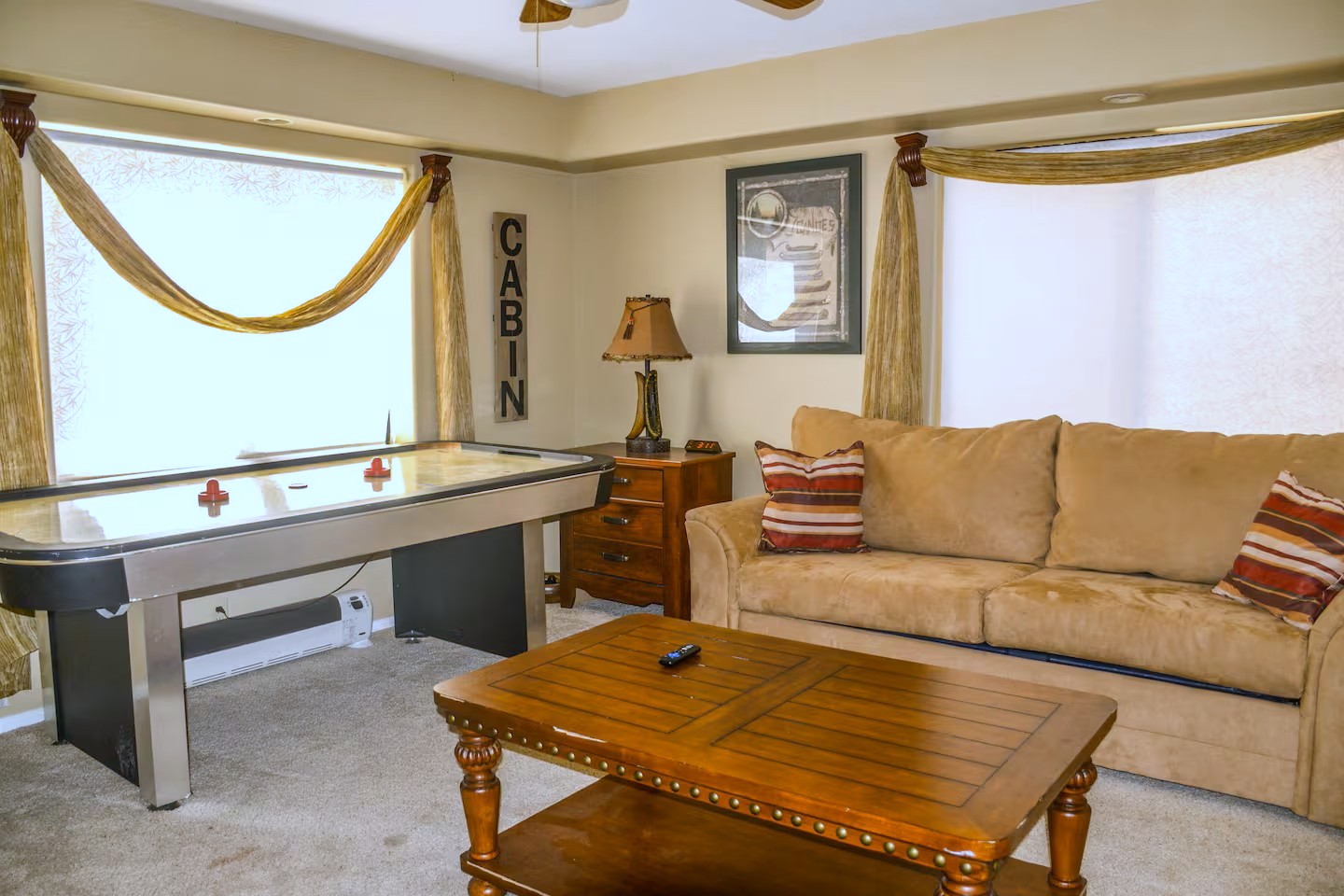 The den with air hockey and games
